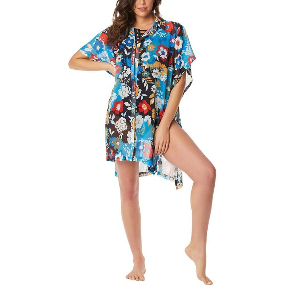 Beyond Control Swimwear Womens  Amalfi Coast Shirt Coverup, Black